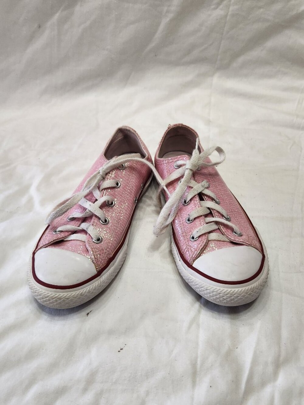 💖 Converse Chuck Taylor All Star Pink Sparkle Glitter Low Tops | Junior Size 3
